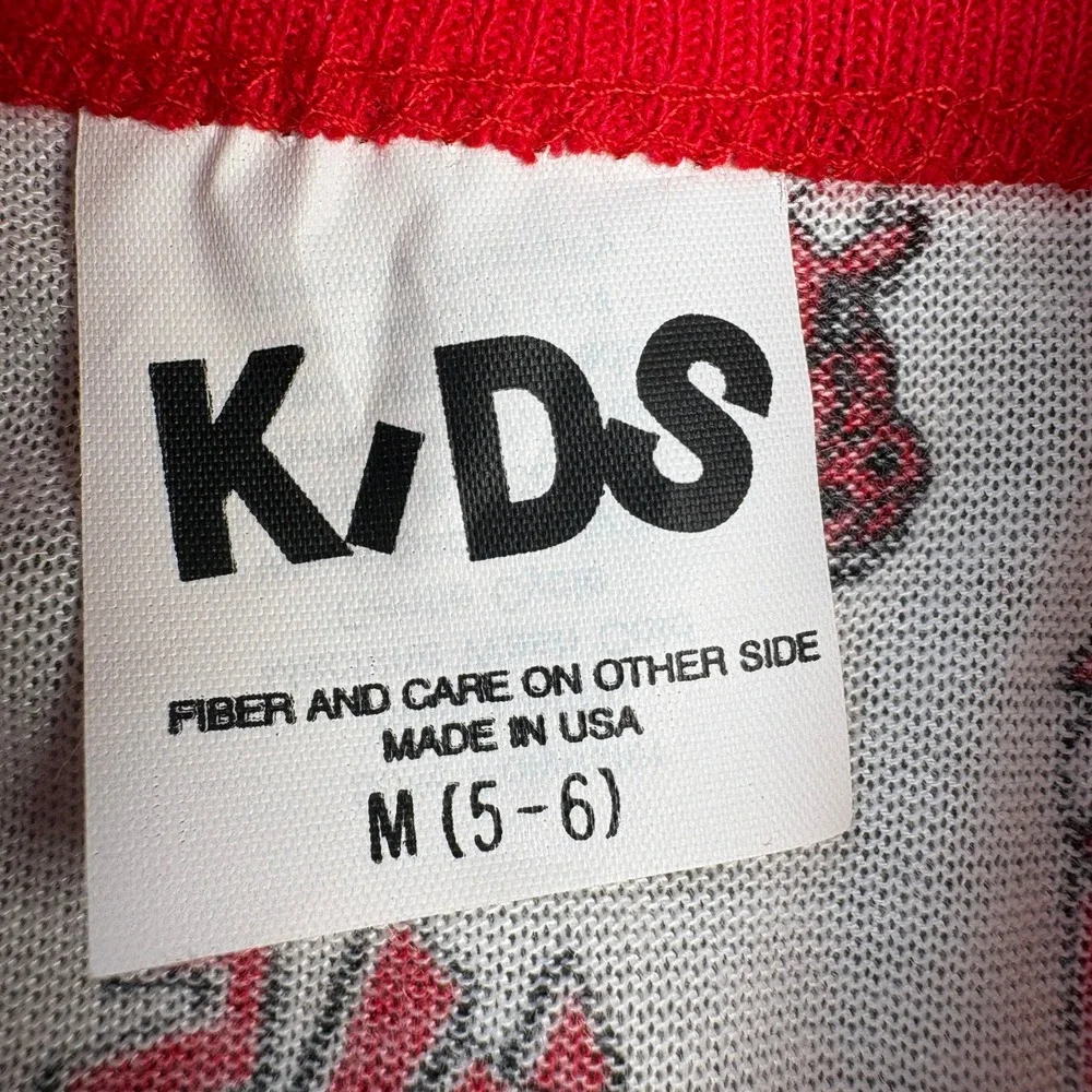 Vintage Chicago Bulls KIDS T-Shirt and Shorts Set Made in USA Red White M 5-6